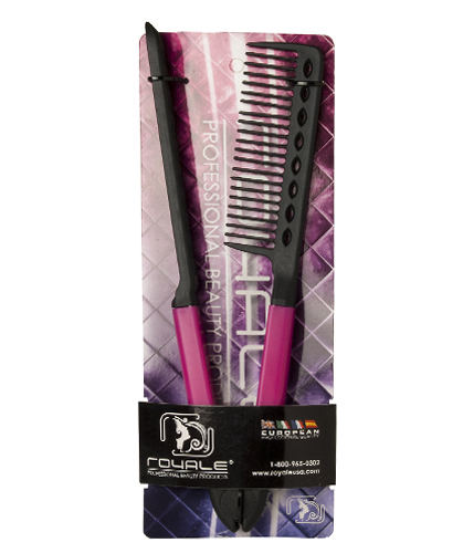 Professional hair straightening comb - Pink